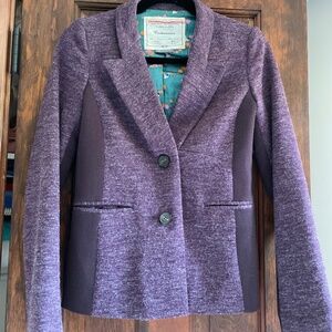 Cartonnier Anthropologie Spliced Heather Purple Blazer Jacket - Size 2